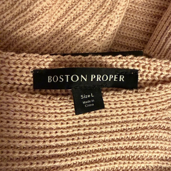 Boston Proper Women's Soft Pink Off the Shoulder Knit Sweater Size Large Preppy - Picture 15 of 16